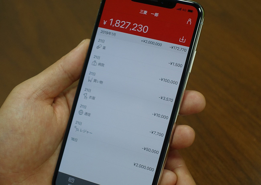 お金の使途を項目ごとに一覧で表示できる