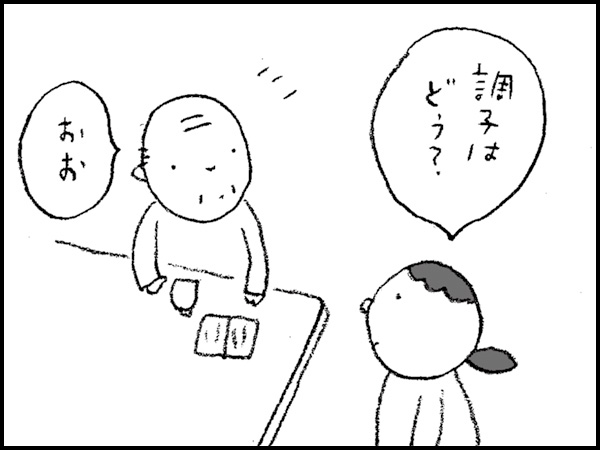 「調子はどう?」「おお」