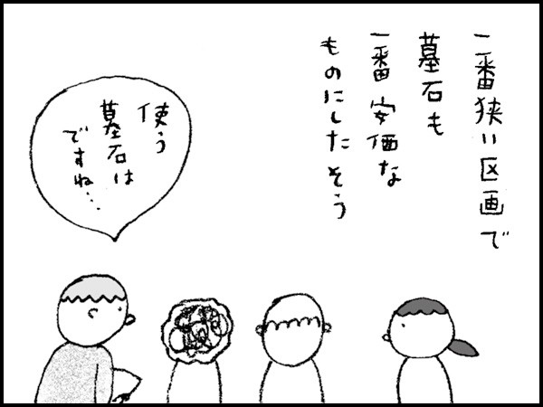一番狭い区画で、墓石も一番安価なものにしたそう「使う墓石はですね・・・」