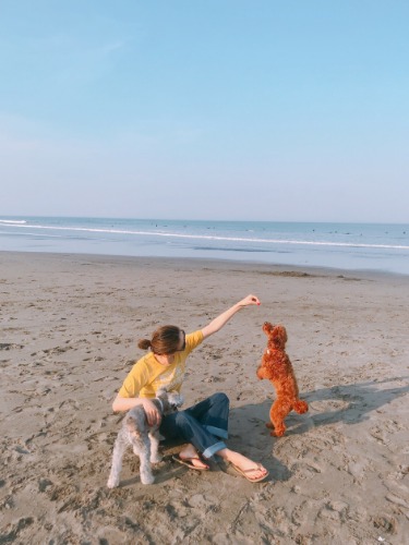 海にて