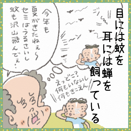 目には蚊を 耳には蝉を 飼っている
