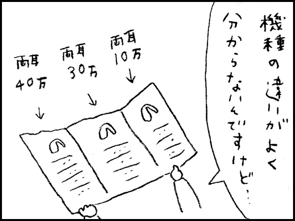 「機種の違いがよく分からないんですけど・・・」両耳10万、両耳30万、両耳40万