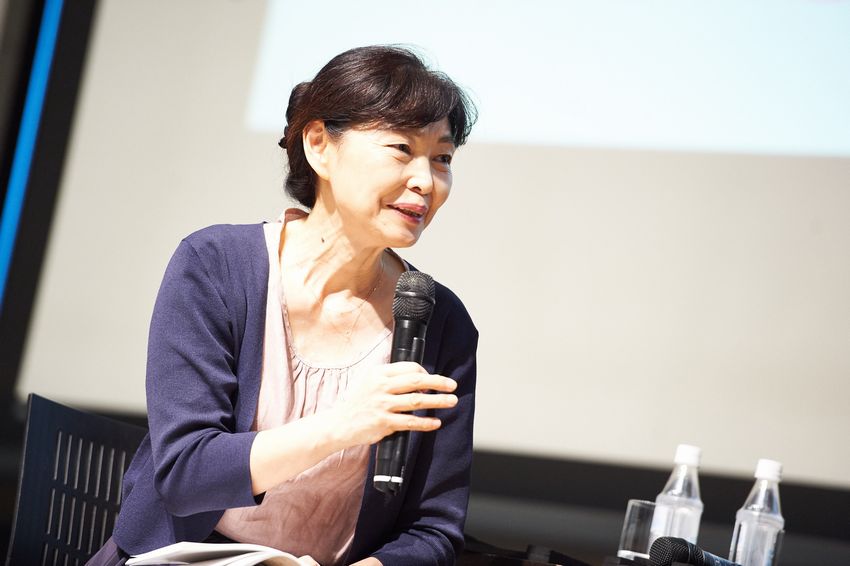 イベントで話す永田久美子さん
