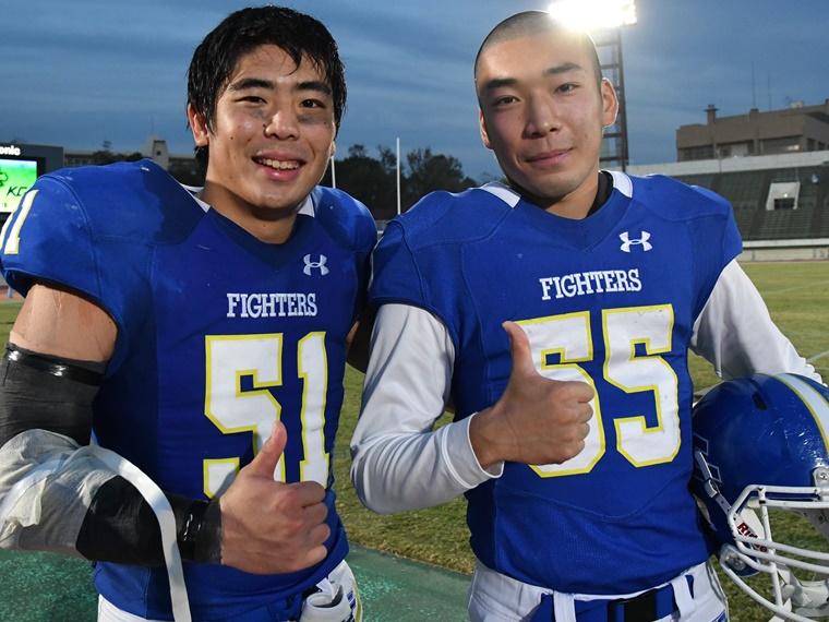 55番とともに戦う甲子園 関学LB大竹