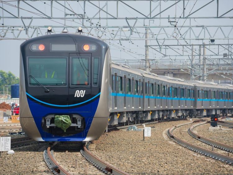 インドネシア初の地下鉄を走る予定の車両。日本車両が製造した。21年ぶりに日本からインドネシアに輸出された「新車」でもある=MRTジャカルタ提供