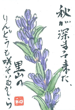 りんどう絵手紙