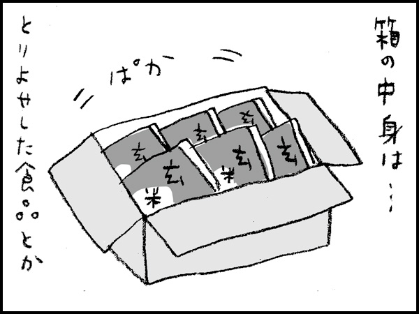 箱の中身は・・・とりよせした食品とか