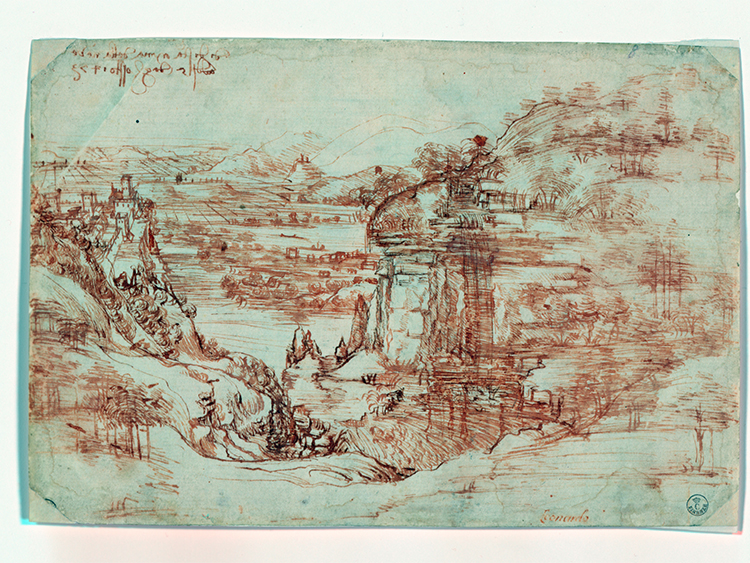 ダビンチの最初期の絵画、ウフィツィ美術館提供写真(2019年 ロイター/Uffizi Gallery/Handout)