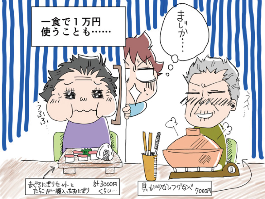一食で1万円使うことも・・・