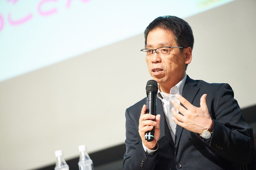 イベントで話す福田人志さん