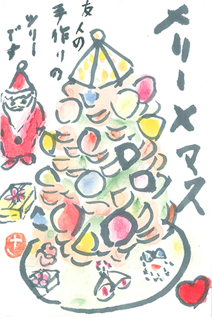 181108絵手紙_クリスマス