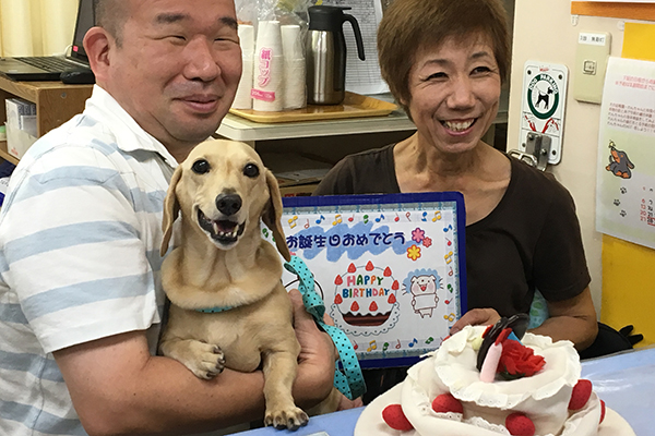 診察室のポンタくんとそのご家族
