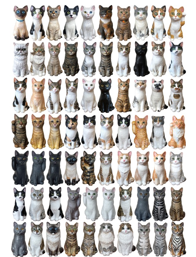 猫の頭に 乗せてみニャ みかん さんまの塩焼き フランスパン ブロッコリーなどミニチュア全10種類 まいどなニュース