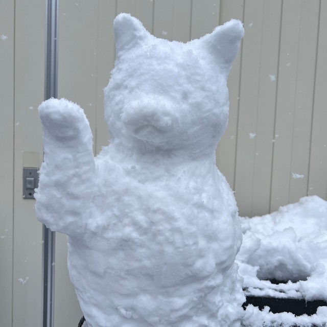 うまっ マジ と女児も驚いた ネコの雪だるま 佐々木蔵之介さん実家の酒造会社が話題に まいどなニュース