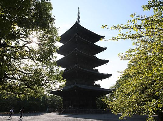 晨光中的京都标志俯拍东寺五重塔朝阳美景 视频 朝日新聞中文网