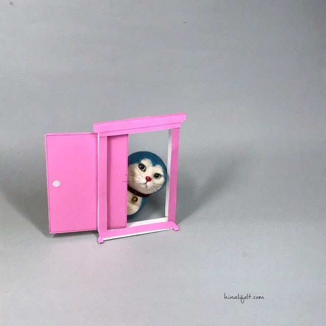 まさに猫型ロボット 羊毛フェルトで作られた リアルなドラえもん兄妹がsnsで話題 素敵すぎて笑える まいどなニュース