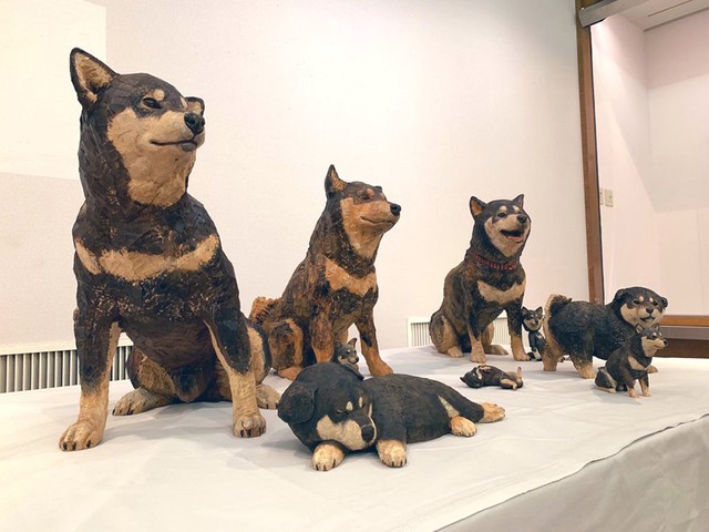 生きている黒柴くんは ど れだ 彫刻がリアルすぎて どっちがどっちかわからない と話題 まいどなニュース