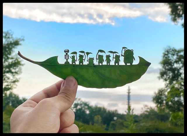 １枚の葉っぱに 素敵なおはなしの世界 エルマーやハリポタ題材に アートを模索する切り絵作家に聞いた まいどなニュース